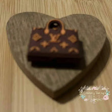 Load image into Gallery viewer, LoVe Brown Purse Silicone Focal Bead Focal Beads
