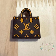 Load image into Gallery viewer, Love Brown Purse Silicone Focal Bead - Beads
