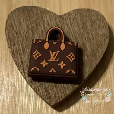 LoVe Brown Purse Silicone Focal Bead Focal Beads