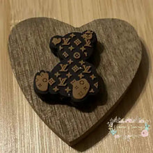 Load image into Gallery viewer, LoVe Brown Teddy Bear Silicone Focal Bead Silicone Focal Bead
