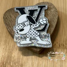 Load image into Gallery viewer, LoVe Dabbing Dog Glitter Flatback Glitter Flatback
