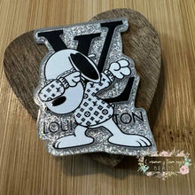 Load image into Gallery viewer, LoVe Dabbing Dog Glitter Flatback Glitter Flatback
