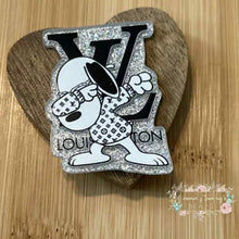Load image into Gallery viewer, LoVe Dabbing Dog Glitter Flatback Glitter Flatback
