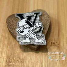Load image into Gallery viewer, LoVe Dabbing Dog Glitter Flatback Glitter Flatback

