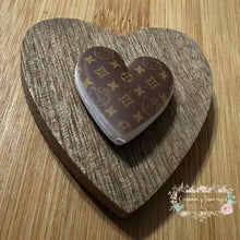 Load image into Gallery viewer, LoVe Kitty Brown Heart Silicone Focal Bead Silicone Focal Bead

