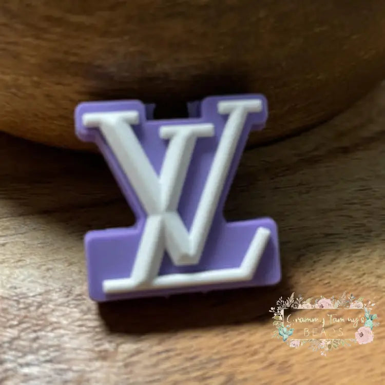LoVe Two Toned PVC Focal Bead - Lavender PVC Focal Bead