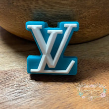 Load image into Gallery viewer, Love Two Toned Turquoise &amp; White Silicone Focal Bead Beads
