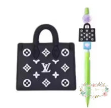 Load image into Gallery viewer, Love Black &amp; White Purse Silicone Focal Bead Beads
