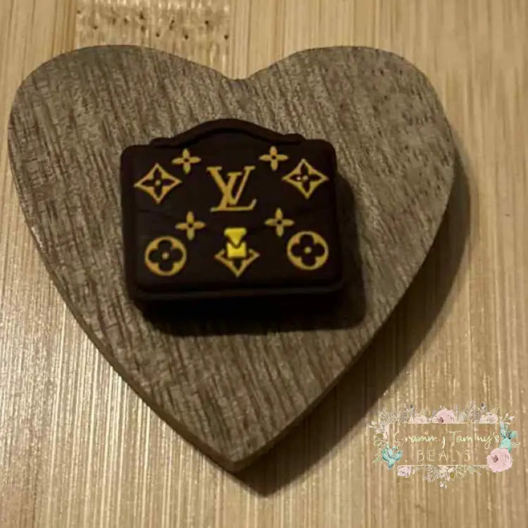 LoVe New Brown Purse Silicone Focal Bead Silicone Focal Bead