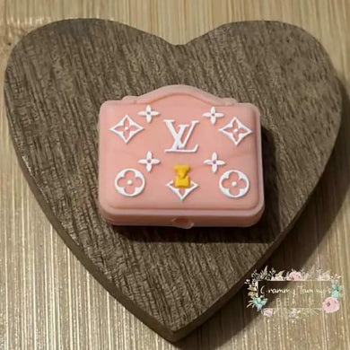 Love New Pink Purse Silicone Focal Bead Silicone Focal Bead
