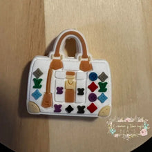 Load image into Gallery viewer, Love Purse White Multi Color Silicone Focal Bead Beads
