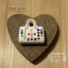 Load image into Gallery viewer, LoVe Purse White Multi Color Silicone Focal Bead Focal Beads
