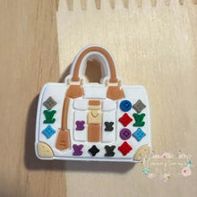 Load image into Gallery viewer, Love Purse White Multi Color Silicone Focal Bead Beads
