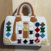 Load image into Gallery viewer, Love Purse White Multi Color Silicone Focal Bead Beads
