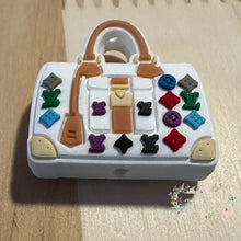 Load image into Gallery viewer, Love Purse White Multi Color Silicone Focal Bead Beads
