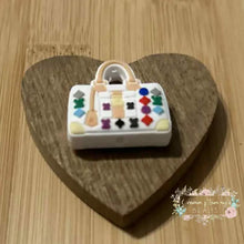 Load image into Gallery viewer, LoVe Purse White Multi Color Silicone Focal Bead Focal Beads
