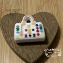 Load image into Gallery viewer, LoVe Purse White Multi Color Silicone Focal Bead Focal Beads
