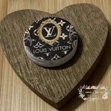 Load image into Gallery viewer, LoVe Black &amp; Gold Round Silicone Focal Bead Silicone Round Focal Bead
