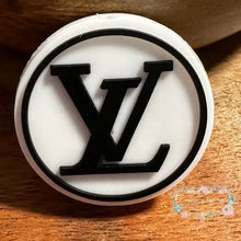 Load image into Gallery viewer, Love White &amp; Black Round Silicone Focal Bead Beads

