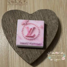 Load image into Gallery viewer, LoVe Pink Butterfly &amp; Pearls Silicone Square Bead Silicone Square Bead

