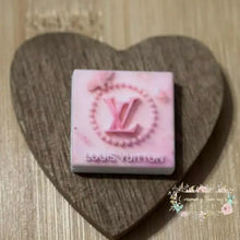 Load image into Gallery viewer, LoVe Pink Butterfly &amp; Pearls Silicone Square Bead Silicone Square Bead
