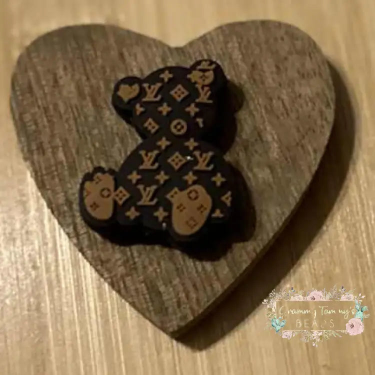 LoVe Brown Teddy Bear Silicone Focal Bead Silicone Focal Bead