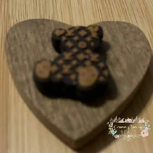 Load image into Gallery viewer, LoVe Brown Teddy Bear Silicone Focal Bead Silicone Focal Bead
