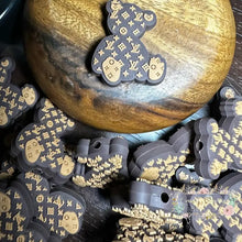 Load image into Gallery viewer, Love Brown Teddy Bear Silicone Focal Bead
