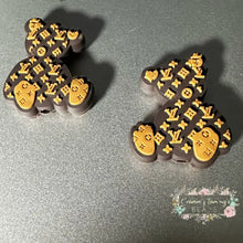Load image into Gallery viewer, LoVe Brown Teddy Bear Silicone Focal Bead Silicone Focal Bead
