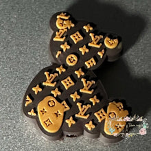 Load image into Gallery viewer, LoVe Brown Teddy Bear Silicone Focal Bead Silicone Focal Bead
