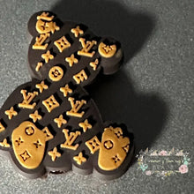 Load image into Gallery viewer, LoVe Brown Teddy Bear Silicone Focal Bead Silicone Focal Bead
