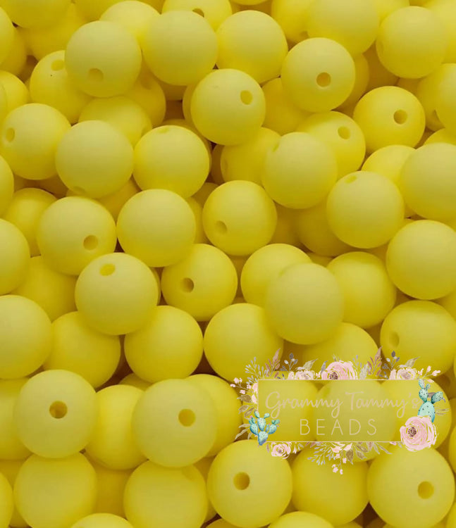 Lemon Yellow 12Mm Silicone Beas Bead