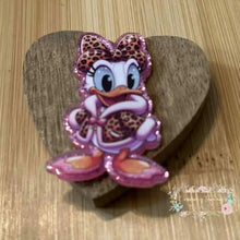 Load image into Gallery viewer, Leopard Duck Pink Glitter Acrylic Flatback Glitter Flatback
