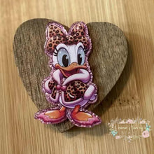 Load image into Gallery viewer, Leopard Duck Pink Glitter Acrylic Flatback Glitter Flatback
