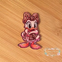 Load image into Gallery viewer, Leopard Duck Pink Glitter Acrylic Flatback Glitter Flatback
