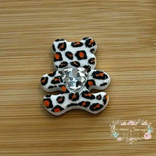 Load image into Gallery viewer, Leopard Print Bear Shaped with Rhinestone Bead - Two Colors Available Bear Rhinestone Bead
