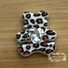 Load image into Gallery viewer, Leopard Print Bear Shaped with Rhinestone Bead - Two Colors Available Bear Rhinestone Bead
