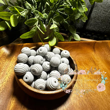 Load image into Gallery viewer, Light Grey 15Mm Spiral Round Bead Silicone Beads
