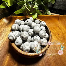 Load image into Gallery viewer, Light Grey 15Mm Spiral Round Bead Silicone Beads
