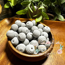 Load image into Gallery viewer, Light Grey 15Mm Spiral Round Bead Silicone Beads
