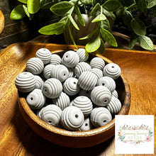 Load image into Gallery viewer, Light Grey 15Mm Spiral Round Bead Silicone Beads
