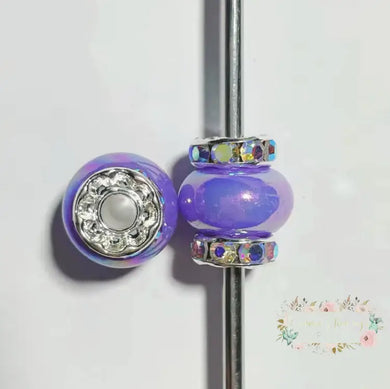 Lilac Rhinestone Pearl Spacer Beads Rhinestone Pearl Spacers