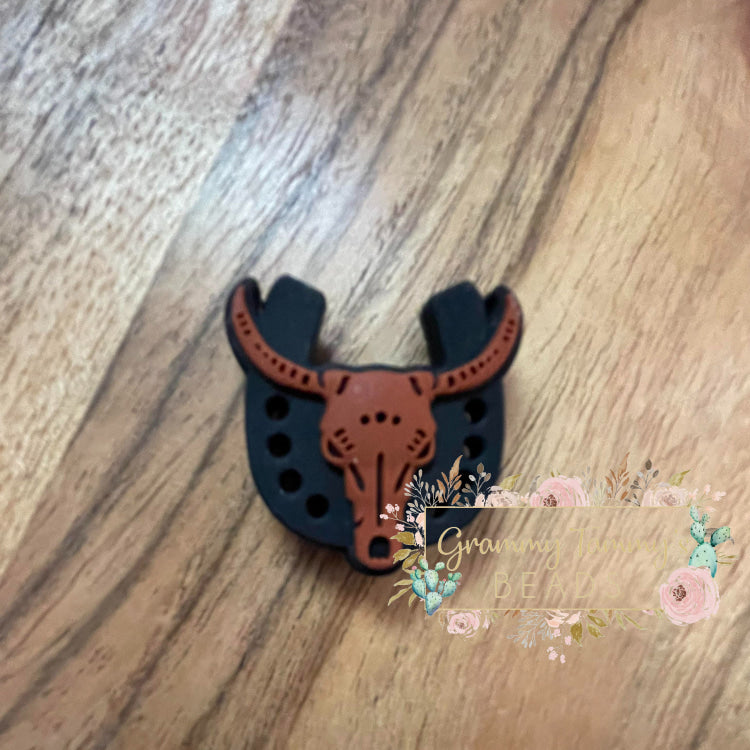 Longhorn - Brown Silicone Focal Beads