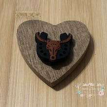 Load image into Gallery viewer, Longhorn - Brown - Silicone Focal Beads Silicone Focal Bead
