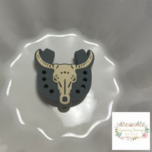 Load image into Gallery viewer, Longhorn - Grey Silicone Focal Bead
