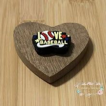 Load image into Gallery viewer, Love &amp; Baseball Silicone Focal Bead Focal Beads
