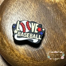Load image into Gallery viewer, Baseball &amp; Love Silicone Focal Bead Beads

