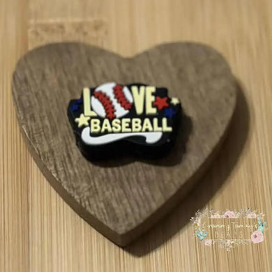 Love & Baseball Silicone Focal Bead Focal Beads