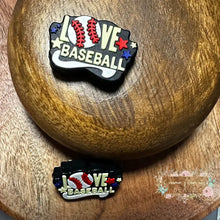 Load image into Gallery viewer, Baseball &amp; Love Silicone Focal Bead Beads
