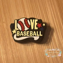 Load image into Gallery viewer, Love Baseball Silicone Focal Bead Focal Beads

